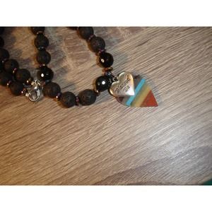 Chakra Blessed Be Lava Stone necklace